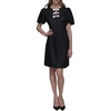 image:imageKarl Lagerfeld Womens Short Puff Sleeve Bow Detailed Neck Aline Mini DressBlackSoft White