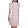 image:imageKarl Lagerfeld Womens Short Puff Sleeve Embellished Collar Aline Mini DressHot CoralSoft White