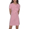 image:imageKarl Lagerfeld Womens Short Sleeve Gold Button Up Knit Sheath Mini DressPink SherbertSoft White