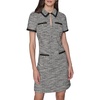 image:imageKarl Lagerfeld Womens Short Sleeve Keyhole Neckline Knit Tweed DressCarnelianChocolate Multi