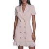 image:imageKarl Lagerfeld Womens Short Sleeve Notch Collar Scuba Crepe Blazer Dress with Flounce HemPearl Blush