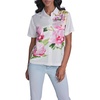 image:imageKarl Lagerfeld Womens Short Sleeve Placed Floral BlouseSoft White Multi