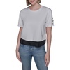 image:imageKarl Lagerfeld Womens Short Sleeve Pleated Border Crewneck Essential TShirtSoft WhiteBlack