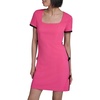 image:imageKarl Lagerfeld Womens Short Sleeve Square Neck Bow Embellished Shift Mini DressFuchsiaBlack