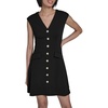 image:imageKarl Lagerfeld Womens Short Sleeve V Neck Scuba Crepe Fit amp Flare Wear to Work DressBlack