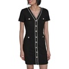 image:imageKarl Lagerfeld Womens Short Sleeve VNeck Embellished Tweed Sheath Mini DressBlack