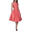 image:imageKarl Lagerfeld Womens Sleeveless Boat Neck Drop Waist Belted Midi DressSunset Coral
