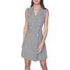 image:imageKarl Lagerfeld Womens Sleeveless Collared Heatset Houndstooth DressBlackSoft White