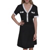 image:imageKarl Lagerfeld Womens Sleeveless Collared Two Toned Button Front Midi Dress with Rope BeltBlackSoft White