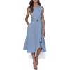 image:imageKarl Lagerfeld Womens Sleeveless Jewel Neck Belted Aline Midi DressChambray Blue