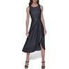 image:imageKarl Lagerfeld Womens Sleeveless Jewel Neck Belted Aline Midi DressIndigo
