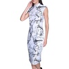 image:imageKarl Lagerfeld Womens Sleeveless Mock Neck Printed Scuba Crepe Sheath DressSoft White Combo