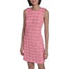 image:imageKarl Lagerfeld Womens Sleeveless Round Neck Aline Tweed Mini DressHot PinkSoft White