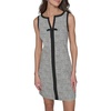 image:imageKarl Lagerfeld Womens Sleeveless Split Neck Contrast Trim Aline Mini Dress with Bow DetailSoft White MultiBlack