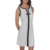 image:imageKarl Lagerfeld Womens Sleeveless Split Neck Contrast Trim Aline Mini Dress with Bow DetailWhiteBlack
