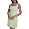 image:imageKarl Lagerfeld Womens Sleeveless Square Neck Faux Tweed a Line DressTea GreenSoft White Multi