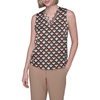 image:imageKarl Lagerfeld Womens Sleeveless Strappy VNeck Woven BlouseBlack Multi