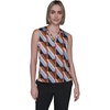 image:imageKarl Lagerfeld Womens Sleeveless Strappy VNeck Woven BlouseGlacier BlueBronze Multi
