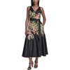 image:imageKarl Lagerfeld Womens Sleeveless VNeck Cotton Sateen Midi Placement Floral DressBlack Multi