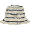 image:imageKarl Lagerfeld Womens Stiped Crochet Straw HatIvory
