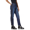 image:imageKarl Lagerfeld Womens Straight Leg Logo Taping Mid Rise JeanIndigo Wash