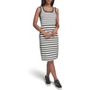 image:imageKarl Lagerfeld Womens Stripes Summer Fashion Scalloped Neck Trim DressSoft WhiteBlack