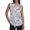 image:imageKarl Lagerfeld Womens Tie Neck Sleeveless Printed BlouseBisqueBlack