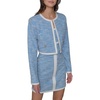 image:imageKarl Lagerfeld Womens White Lined Tweed Long Sleeve Cropped JacketFrench Blue Soft White
