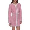 image:imageKarl Lagerfeld Womens White Lined Tweed Long Sleeve Cropped JacketPink Sherbet Soft White