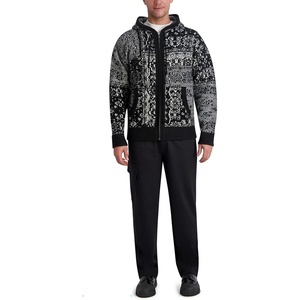 image:imageKARL LAGERFELD Mens Abstract Pattern Hooded SweaterBlackWhite
