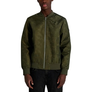 image:imageKARL LAGERFELD Mens Camo Bomber Jacket With Rib Knit TrimOlive