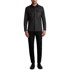 image:imageKARL LAGERFELD Mens Chest Pockets Long Sleeve Coated TopBlack