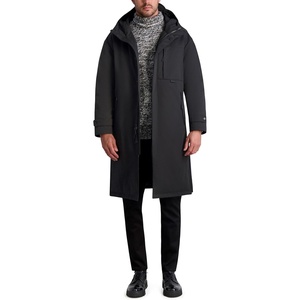 image:imageKARL LAGERFELD Mens Chest Zip Pocket Hooded Long Puffer CoatBlack