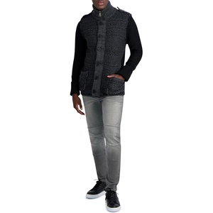 image:imageKARL LAGERFELD Mens Color Blocked Long Sleeve CardiganCharcoalBlack