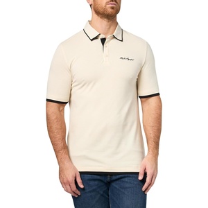 image:imageKARL LAGERFELD Mens Contrast Trimming Basic Buttons PoloNatBlk