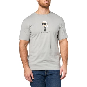 image:imageKARL LAGERFELD Mens Crewneck Short Sleeve Graphic Design Relaxed Fit TShirtGrey