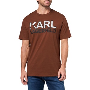 image:imageKARL LAGERFELD Mens Crewneck Short Sleeve Graphic Design Relaxed Fit TShirtNavy Blazer