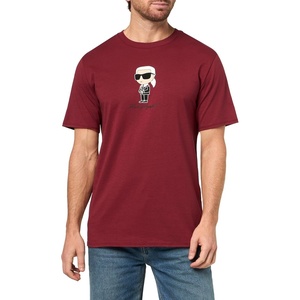 image:imageKARL LAGERFELD Mens Crewneck Short Sleeve Karl Graphic Striped Suit Relaxed Fit TShirtCabernet