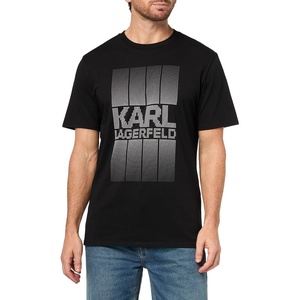 image:imageKARL LAGERFELD Mens Crewneck Short Sleeve Pixel Grid Graphic Relaxed Fit TShirtBlack
