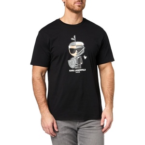 image:imageKARL LAGERFELD Mens Crewneck Short Sleeve Spliced Armor Karl Body Graphic Design Relaxed Fit TShirtBlack
