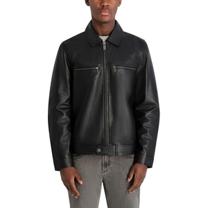 image:imageKARL LAGERFELD Mens Faux Leather Jacket With Stand CollarBlack