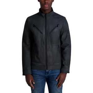 image:imageKARL LAGERFELD Mens Faux Leather Pebble Jacket With Zipper DetailingCharcoal