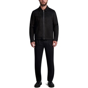 image:imageKARL LAGERFELD Mens Faux Suede Full Zip JacketClassic Zip Black
