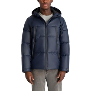 image:imageKARL LAGERFELD Mens Hooded Puffer Jacket With Zip PocketsNavy