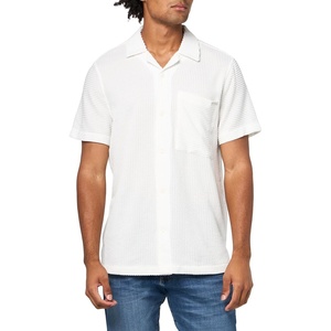 image:imageKARL LAGERFELD Mens Knit Short Sleeve Button Front Woven DressWhite