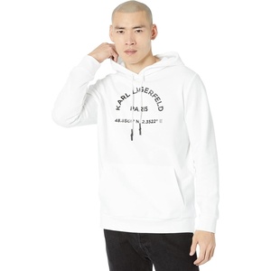 image:imageKARL LAGERFELD Mens Long Sleeve Hooded Karl Logo Regular Fit SweatshirtWhite