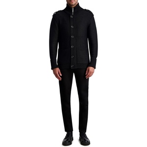 image:imageKARL LAGERFELD Mens Long Sleeve Wool Blend CardiganBlack