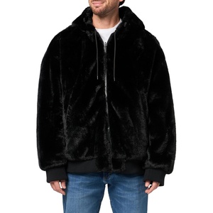 image:imageKARL LAGERFELD Mens Reversible Faux Fur Hooded Bomber JacketBlack