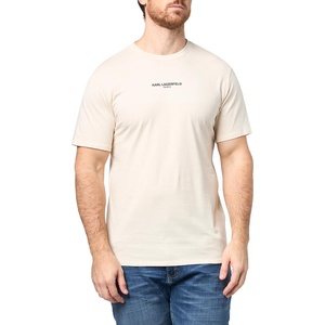 image:imageKARL LAGERFELD Mens Short Sleeve Karl Logo Crewneck Regular Fit TShirtNatural