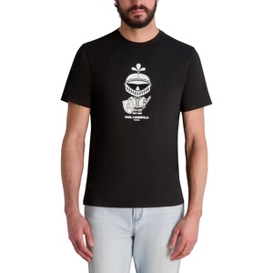 image:imageKARL LAGERFELD Mens Short Sleeve Knight Crewneck Graphic Design TShirtBlack